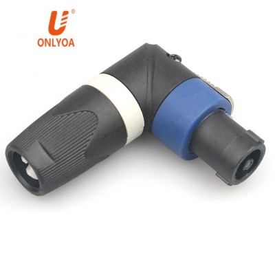 Right Angle L 4 Pin Xlr Male Speakon Plug Connector With Nl4fc,Nl4fx,Nlt4x,Nl2fc