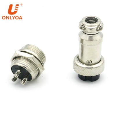 Onlyoa High Quality Gx16 M16 3 Pin 16mm Metal Circular Electrical Male & Female Aviation Socket Plug Wire Panel Mount Connector